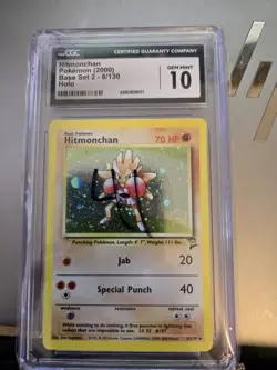 Pokemon Hitmonchan Base Set Unlimited Holo Rare #7 CGC 10 Gem Mint - Image 1