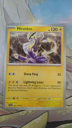 Pokemon Scarlet & Violet NON Holo Rare Miraidon 080/198 - DECK EXCLUSIVE - Image 1