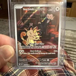 2025 Pokemon Team Rocket's Meowth 203/182 Sv10: Destined Rivals Holo - Image 1