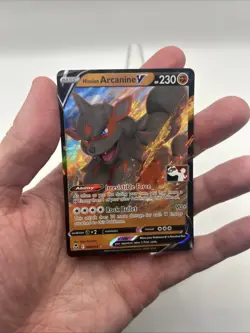 090/195 Hisuian Arcanine V Prize Pack Series Stamped Play Pokemon TCG Silver - Image 3
