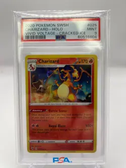 2020 POKEMON VIVID VOLTAGE CHARIZARD CRACKED ICE HOLO PSA 9 - Image 1