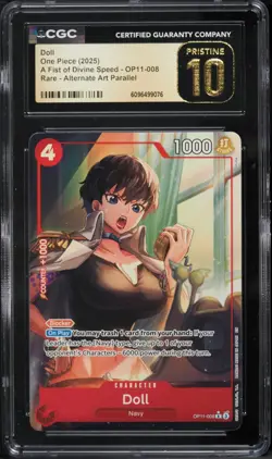 2025 One Piece A Fist Of Divine Speed Alt Art Parallel Doll #OP11-008 CGC 10 - Image 1
