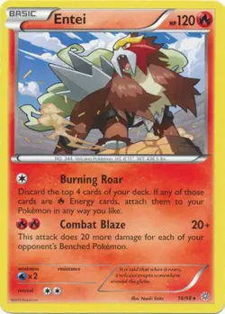 2x (XY07-014) Entei Rare Pokemon XY Ancient Origins Card # 14 - Image 1