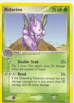 (pok-FRLG-041) Nidorino (U) Pokemon EX FireRed LeafGreen Card # 41 - Image 1