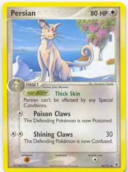 (pok-FRLG-044) Persian (U) Pokemon EX FireRed LeafGreen Card # 44 - Image 1
