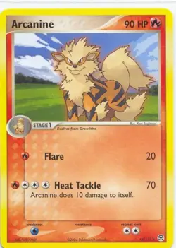 (pok-FRLG-018) Arcanine (R) Pokemon EX FireRed LeafGreen Card # 18 - Image 1