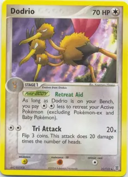 (pok-FRLG-021) Dodrio (R) Pokemon EX FireRed LeafGreen Card # 21 - Image 1