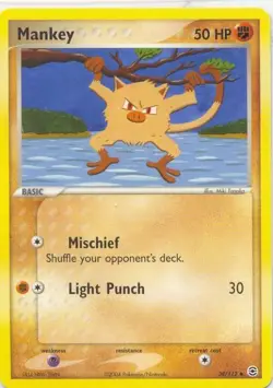 (pok-FRLG-038) Mankey (U) Pokemon EX FireRed LeafGreen Card # 38 - Image 1