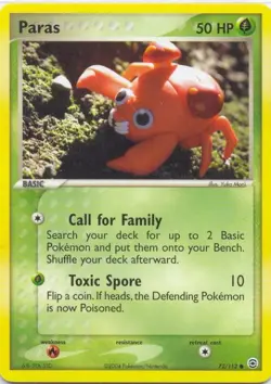 2x (pok-FRLG-072) Paras (C) Pokemon EX FireRed LeafGreen Card # 72 - Image 1