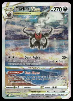 Pokemon Cards Darkrai VSTAR GG50/GG70 Crown Zenith Galarian Gallery Holo NM - Image 1