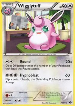 2x (BW4-79) Wigglytuff Rare Pokemon BW Next Destinies Card # 79 - Image 1