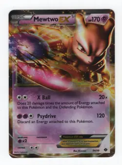 (303387) MEWTWO EX 54/99 B&W NEXT DESTINIES Ultra Rare Holo Pokemon Card - Image 2