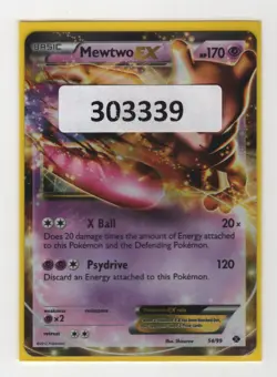(303339) MEWTWO EX 54/99 B&W NEXT DESTINIES Ultra Rare Holo Pokemon Card - Image 1