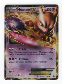(303339) MEWTWO EX 54/99 B&W NEXT DESTINIES Ultra Rare Holo Pokemon Card - Image 2
