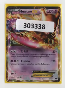 (303338) MEWTWO EX 54/99 B&W NEXT DESTINIES Ultra Rare Holo Pokemon Card - Image 1