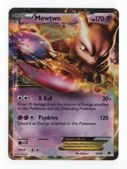 (303338) MEWTWO EX 54/99 B&W NEXT DESTINIES Ultra Rare Holo Pokemon Card - Image 2