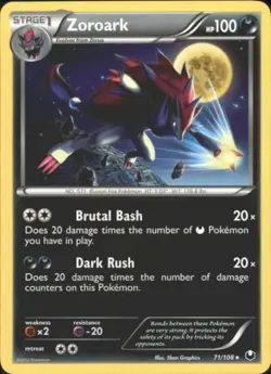 2x (BW5-71) Zoroark Rare Pokemon B&W Dark Explorers Card # 71 - Image 1