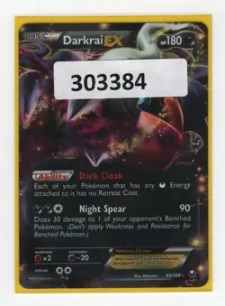 (303384) DARKRAI EX 63/108 B&W DARK EXPLORERS Ultra Rare Holo Pokemon Card - Image 1