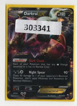 (303341) DARKRAI EX 63/108 B&W DARK EXPLORERS Ultra Rare Holo Pokemon Card - Image 1