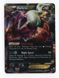 (303341) DARKRAI EX 63/108 B&W DARK EXPLORERS Ultra Rare Holo Pokemon Card - Image 2