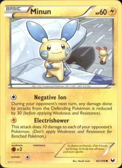 2x (BW5-40) Minun (C) Pokemon B&W Dark Explorers Card # 40 - Image 1