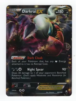 (303340) DARKRAI EX 63/108 B&W DARK EXPLORERS Ultra Rare Holo Pokemon Card - Image 2