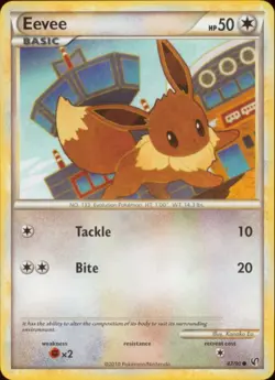 2x (HSDT-047) Eevee (Tackle) (C) Pokemon HGSS Undaunted Card # 47 - Image 1