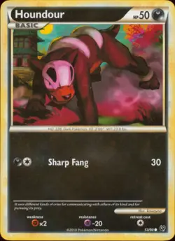 2x (HSDT-053) Houndour (Sharp Fang) (C) Pokemon HGSS Undaunted Card # 53 - Image 1