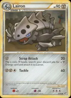 2x (HSDT-029) Lairon (U) Pokemon HGSS Undaunted Card # 29 - Image 1