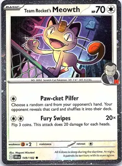 Team Rocket's Meowth (Cosmos Holo) Common Colorless Holo Miscellaneous Cards & P - Image 1