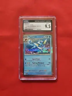 CGC 9.5 MINT+ Vaporeon 022/131 HOLO RARE Prismatic Evolutions Pokemon Card 185 - Image 1