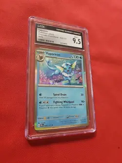 CGC 9.5 MINT+ Vaporeon 022/131 HOLO RARE Prismatic Evolutions Pokemon Card 185 - Image 5
