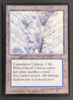 MTG Card - 1x Glacial Chasm - Ice Age - LP - Vintage - Magic The Gathering 1995 - Image 1