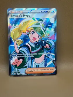 Pokemon TCG Emcee's Hype 220/182 Destined Rivals Ultra Rare - Image 1