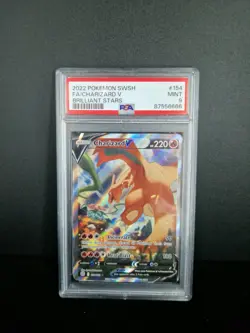 2022 Pokemon Brilliant Stars Charizard V Alt Art 154/172 PSA 9 MINT - Image 1