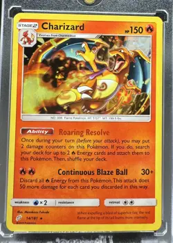 Pokemon TCG Charizard 14/181 Holo Rare Team Up Sun And Moon Cracked Ice Holo - Image 1
