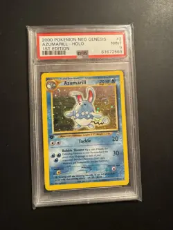 Pokemon Neo Genesis 2000 1° Ed First Azumarill #2 Holo Eng 1st 2/111 PSA 9 MINT - Image 1