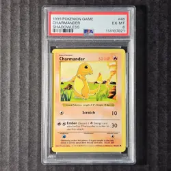 Charmander, Shadowless Base Set, 46/102, Pokemon, WOTC 1999, (PSA 6) - Image 1