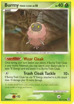 2x (pok-SW-080) Burmy Trash Cloak (C) Pokemon D&P Secret Wonders Card # 80 - Image 1
