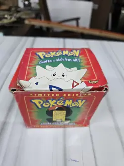 Pokemon 1999 Burger King 23K Gold Plated Card Togepi With Pokeball Case And COA - Image 1