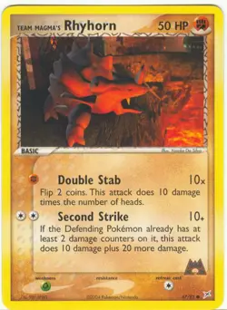 2x (pok-MA-067) Team Magma's Rhyhorn (C) Pokemon EX Team Magma VS Aqua Card # 67 - Image 1