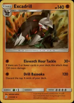 2x (SM12-115) Excadrill (Rare Holo) Pokemon Cosmic Eclipse Card # 115 - Image 1