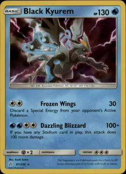 2x (SM12-061) Black Kyurem (Rare Holo) Pokemon Cosmic Eclipse Card # 61 - Image 1