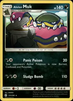 2x (SM12-131) Alolan Muk Rare Pokemon Cosmic Eclipse Card # 131 - Image 1