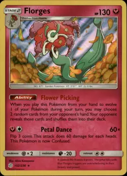 2x (SM12-152) Florges (Rare Holo) Pokemon Cosmic Eclipse Card # 152 - Image 1