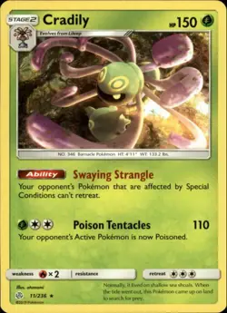 2x (SM12-011) Cradily Rare Pokemon Cosmic Eclipse Card # 11 - Image 1