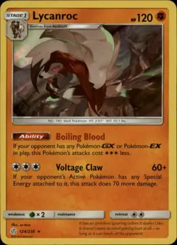 2x (SM12-124) Lycanroc (Rare Holo) Pokemon Cosmic Eclipse Card # 124 - Image 1