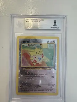 Pokemon TCG Togepi Reverse Holo Card 4/18 Southern Islands Beckett 8 - Image 1