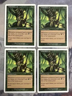 4x Wild Growth- Seventh Edition- Mtg Magic The Gathering Cards- Playset- NM - Image 1
