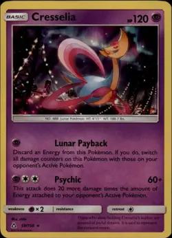 (SM05-059 PARALLEL FOIL) Cresselia Holo Rare Pokemon Ultra Prism Card # 59 - Image 1
